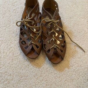 Brown Pleather Women's Shoes
